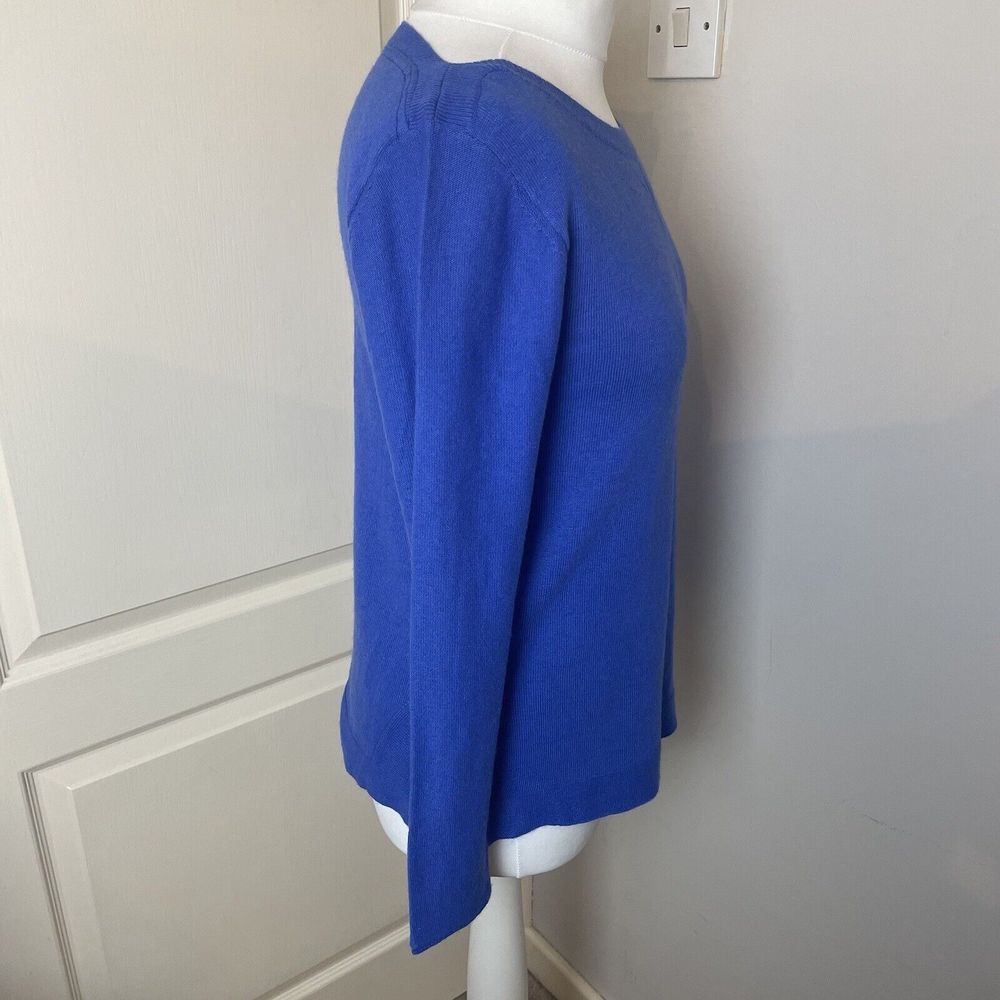 White Stuff Jumper Size 10 Lambswool Cashmere Blend Merlot Blue Xmas Festive - Picture 4 of 13